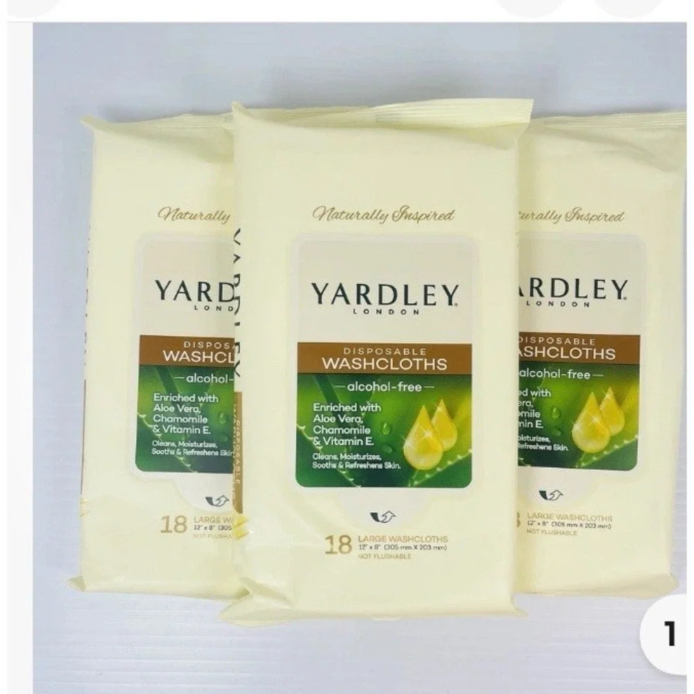 Lot Of 6 Disposable Washcloth 18/Pk Yardley of London 12X18